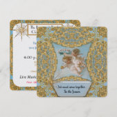 Cherub Holiday Chic Elegante Kerstuitnodiging Kaart (Voorkant / Achterkant)
