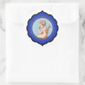 Cherub in Perzisch lijst Slachend leven CC1010 Ronde Sticker (Tas)