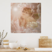 Cherub kijkt omhoog poster (Keuken)