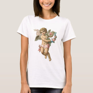 Cherub met bloemenkrans shabby chic T-shirt