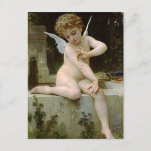 Cherub met een vlinder briefkaart