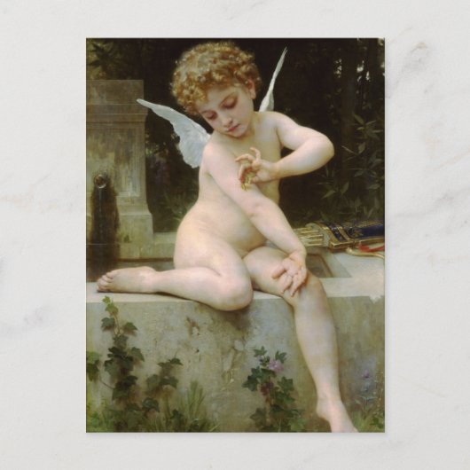 Cherub met een vlinder briefkaart (Voorkant)