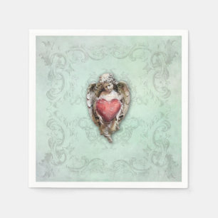Cherub met hart Servetten