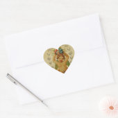 Cherub met Posies Hart Sticker (Envelop)