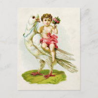 Cherub met Rozen Rijden op een Duif