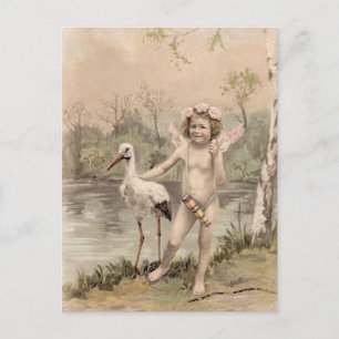 Cherub met Stork bij Lake Briefkaart