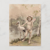  Cherub met Stork bij Lake Briefkaart (Voorkant)