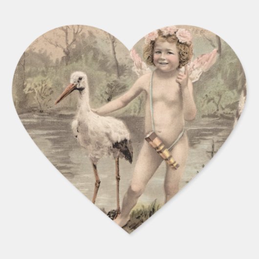  Cherub met Stork bij Lake Hart Sticker (Voorkant)