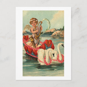 Cherub met Swan Boat Briefkaart