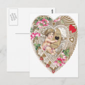 Cherub Speel Harp Illustratie Briefkaart (Voorkant / Achterkant)