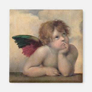 Cherub van Sistine Madonna door Raphael Magneet