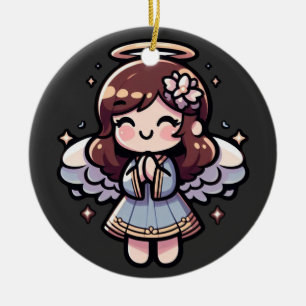 Cherubic Anime Angel - engelachtig, kawaii, Keramisch Ornament