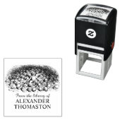 Cherubijn Engel op stapel schedels bibliotheek boe Zelfinktende Stempel (In situ)