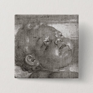 Cherubim Crying, 1521 Vierkante Button 5,1 Cm