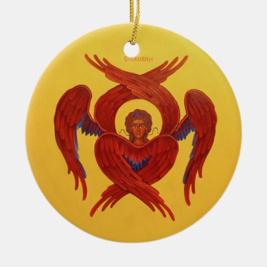 Cherubim et ornement orthodoxe d'icône de Seraphim (Devant)