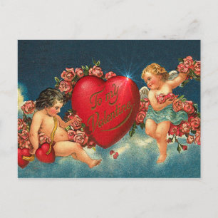 CHERUBS EN HARTS VAN SHARON SHARPE BRIEFKAART