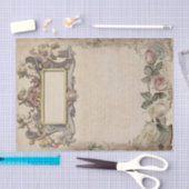 Cherubs en Rozen met Victoriaans Script Tissuepapier (Craft)