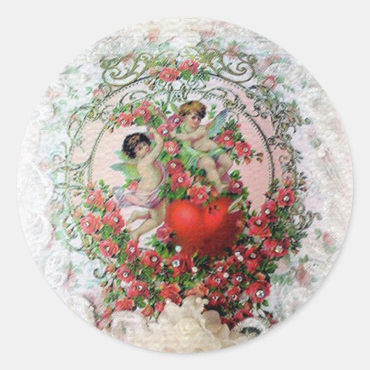 Cherubs et Stickers Saint Valentin de dentelle (Devant)