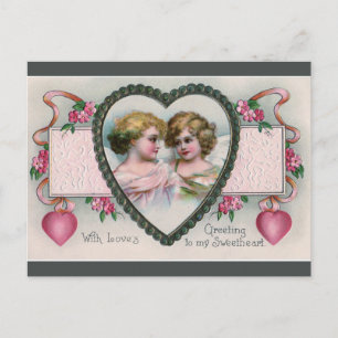  Cherubs in een Valentijn van het Lijst van het Ha Briefkaart