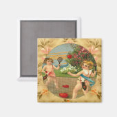 Cherubs Sportifs Design Vintage Magnet personnalis (Recto/Verso)