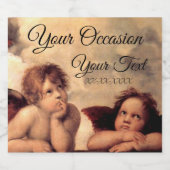 Cherubs Uw Geluk en Tekst Sparkling Wijnetiket (Enkel label)