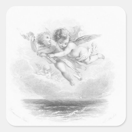 Cherubs Vierkante Sticker (Voorkant)