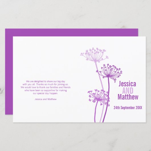 Chervil graphique fleurs violettes Programme de ma (Devant / Derrière)