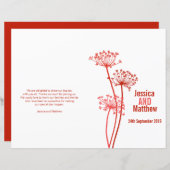 Chervil graphique rouge fleur programme de mariage (Devant / Derrière)