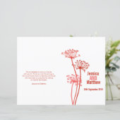 Chervil graphique rouge fleur programme de mariage (Debout devant)