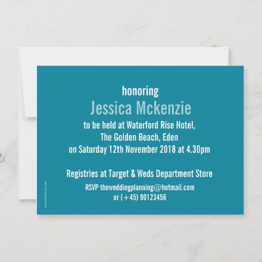 Chervil moderne graphique nuptiale invitation douc (Dos)