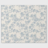 Chery blossom branches in blue and off white cadeaupapier (Vlak)