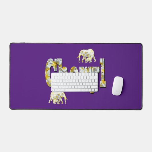 Cheryl Nom Avec Eléphants, Mat De Bureau (Clavier et souris)