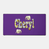 Cheryl Nom Avec Eléphants, Mat De Bureau (Recto)