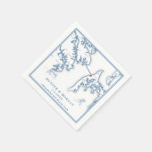 Chesapeake Bay Beach Club Navy Blauwe bruiloft Servet (Hoek)