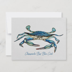 Chesapeake Bay Blue Crab Notecard Notitiekaartje