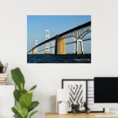 Chesapeake Bay Bridge - AFDRUKKEN Poster (Thuiskantoor)