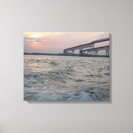 Chesapeake Bay Bridge foto Canvas Afdruk (Voorkant)