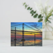Chesapeake Bay Bridge Icy Sunset Silhouette Briefkaart (Staand voorkant)