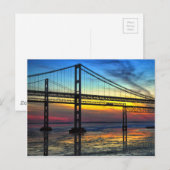Chesapeake Bay Bridge Icy Sunset Silhouette Briefkaart (Voorkant / Achterkant)