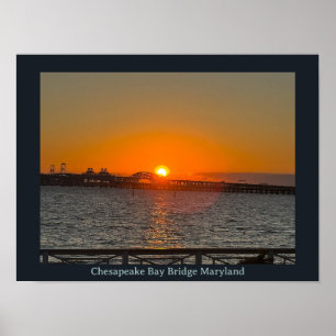 Chesapeake Bay Bridge Maryland Zonsondergang Poste Poster