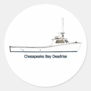 Chesapeake Bay Deadrise Boat (titel) Ronde Sticker