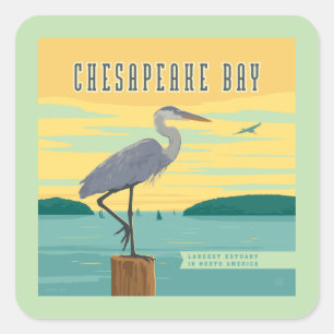 Chesapeake Bay grootste estuarium in Noord-Amerika Vierkante Sticker