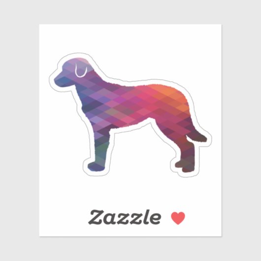 Chesapeake Bay Retriever Geometric Silhouette Purp Sticker (Vel)