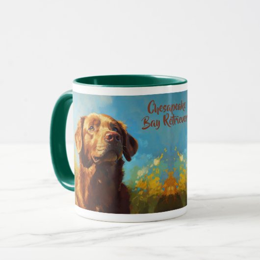 Chesapeake Bay Retriever Hond Portret Mok (Voorkant links)