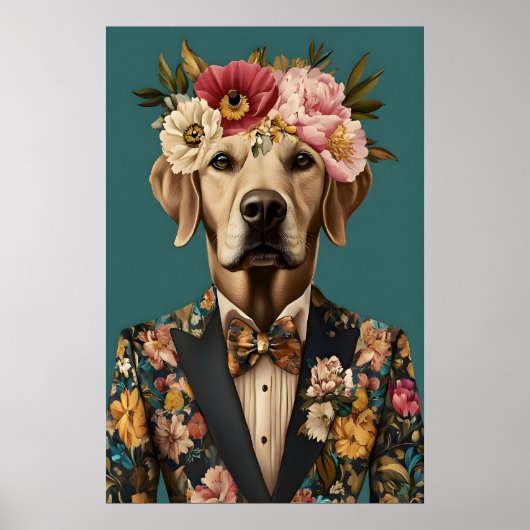 Chesapeake Bay Retriever In Suit Poster (Voorkant)