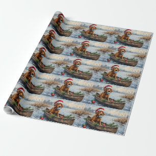 Chesapeake Bay Retriever Kerst Jachtboot Cadeaupapier