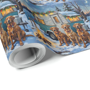 Chesapeake Bay Retriever Kerst Kamperen Camper Cadeaupapier