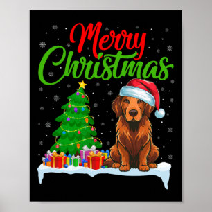 Chesapeake Bay Retriever Kerstboom Licht Kerstmis Poster