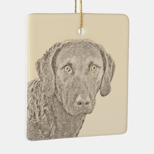 Chesapeake Bay Retriever originele hondkunst schil Keramisch Ornament (Rechts)