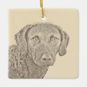 Chesapeake Bay Retriever originele hondkunst schil Keramisch Ornament (Voorkant)